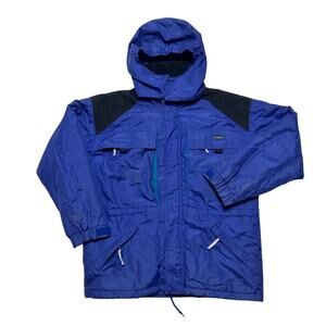L.L. Bean 90s Vintage Blue Nylon Insulated Parka Jacket Kids Large 14-16